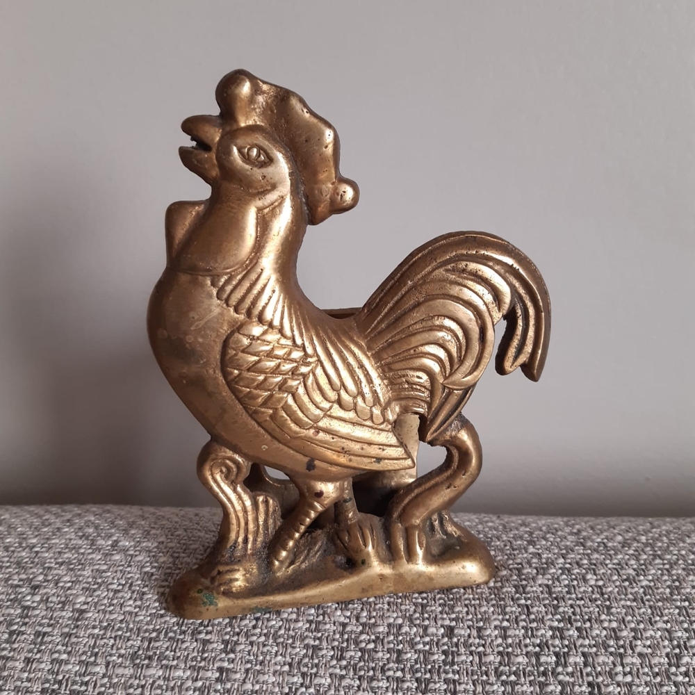 Brass Rooster Napkin Holder